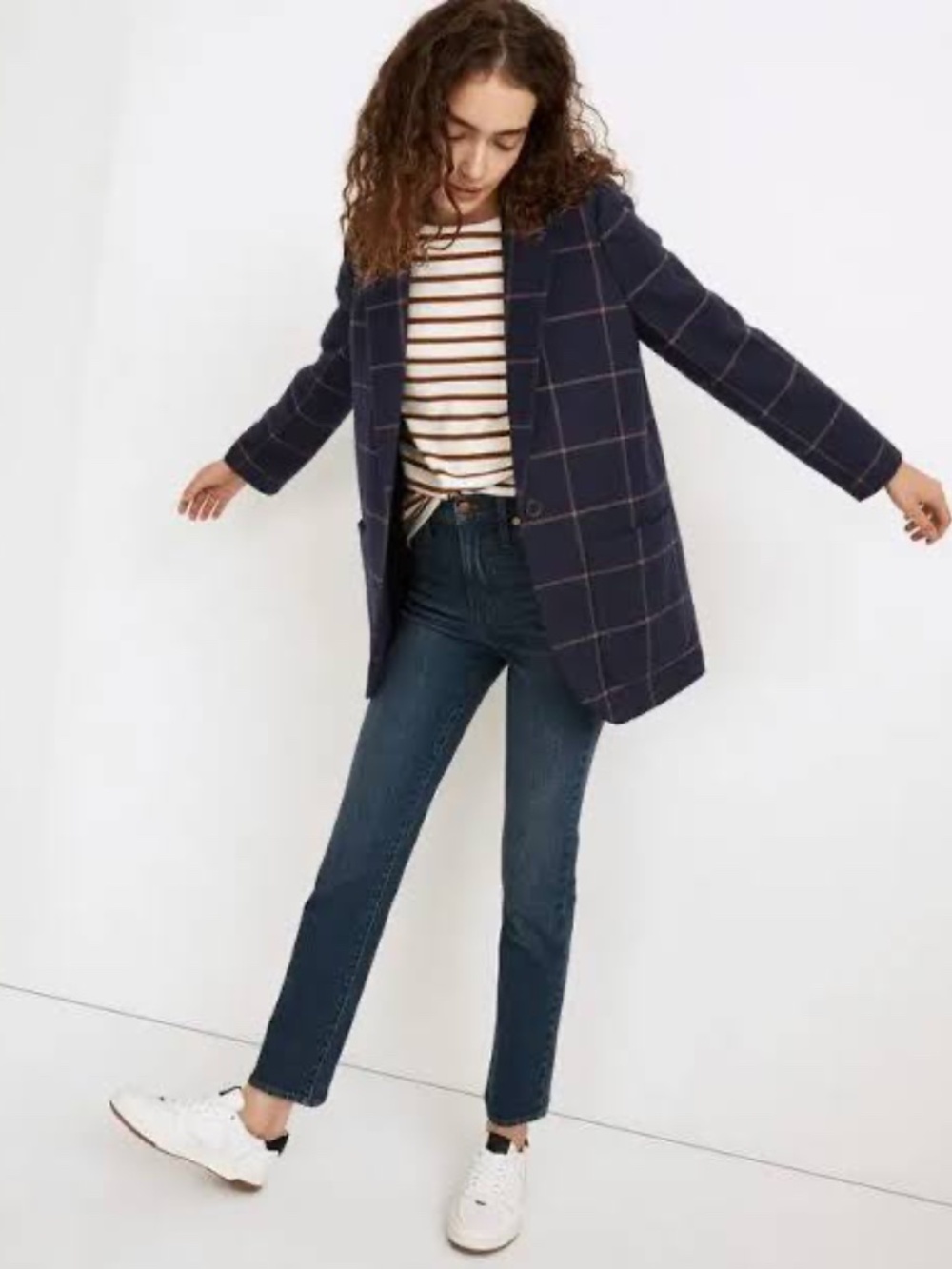 Madewell Larsen Windowpane Wool Blazer
